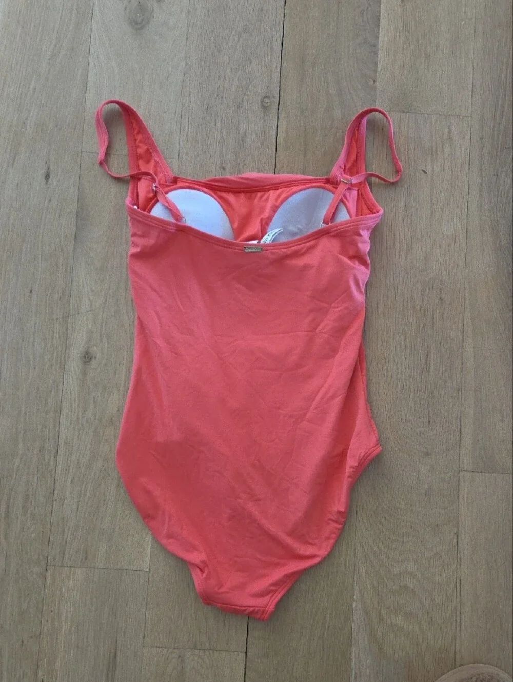 Calvin Klein Coral Ruched One-Piece Swimsuit